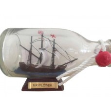 Mayflower Ship In A Bottle 5" - Ship Model - Decorative Ship In A Bottle - Beach Theme   